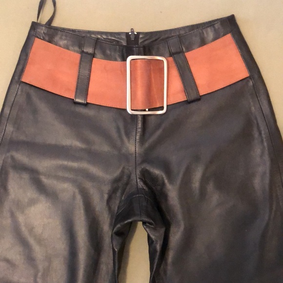 ISABEL U.S.A 💯% black color Leather, women’s Pants fully lined size 4” - Picture 2 of 16